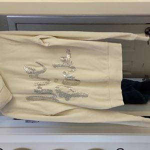 PINK ZIP HOODIE CREAM